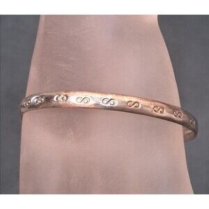 Vintage Mexican Sterling Bracelet Infinity Decorations Bangle
